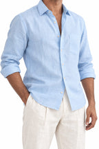 Pure Linen Shirt & Trouser Combo Shirt Pant Combo Sea Breeze Linen Unstitched Shirt & Pant Combo