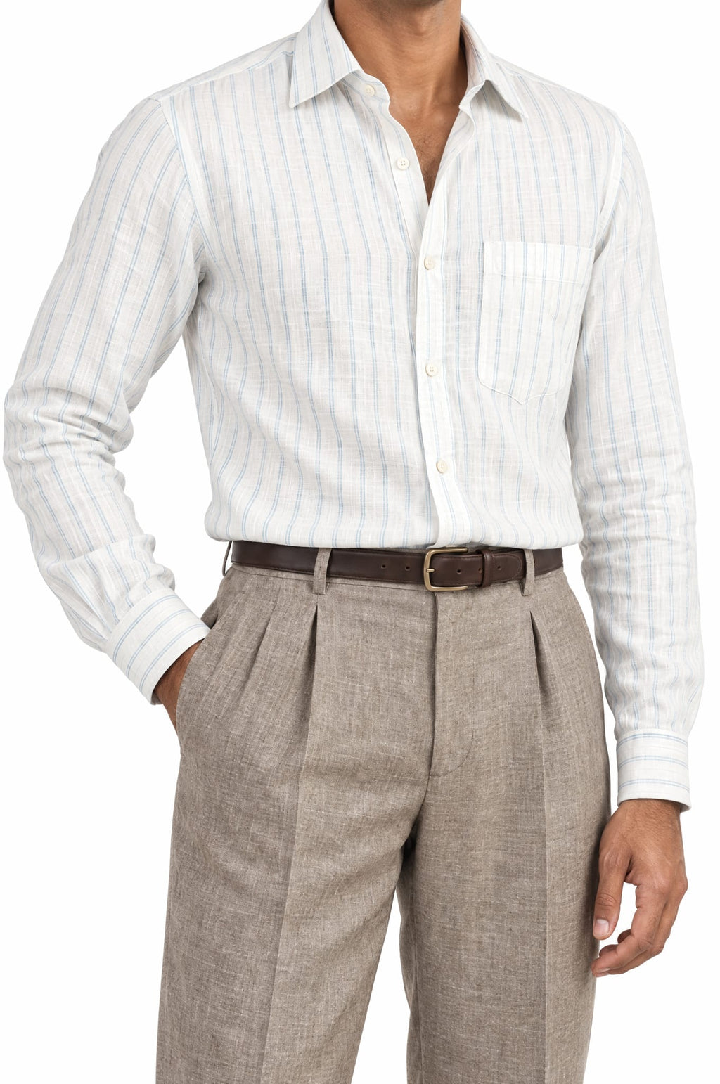 Pure Linen Shirt & Trouser Combo Shirt Pant Combo Sea & Sand Linen Unstitched Shirt & Pant Combo