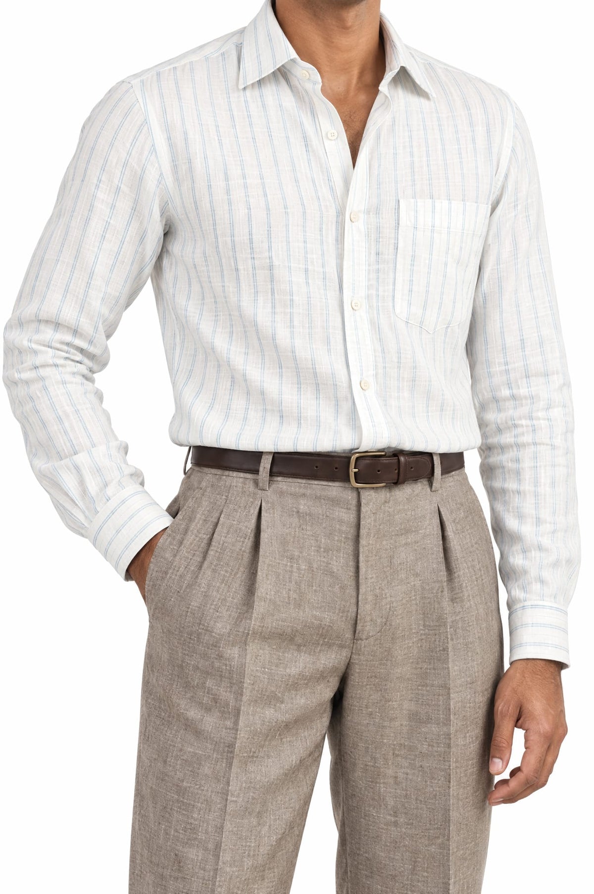 Pure Linen Shirt & Trouser Combo Shirt Pant Combo Sea & Sand Linen Unstitched Shirt & Pant Combo