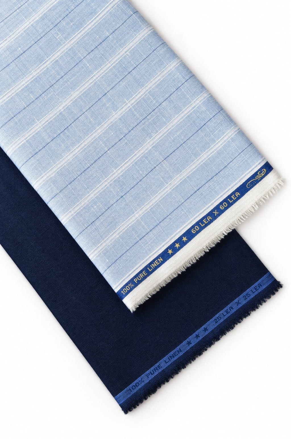 Pure Linen Shirt & Trouser Combo Shirt Pant Combo Sky & Midnight Linen Unstitched Shirt & Pant Combo