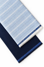 Pure Linen Shirt & Trouser Combo Shirt Pant Combo Sky & Midnight Linen Unstitched Shirt & Pant Combo