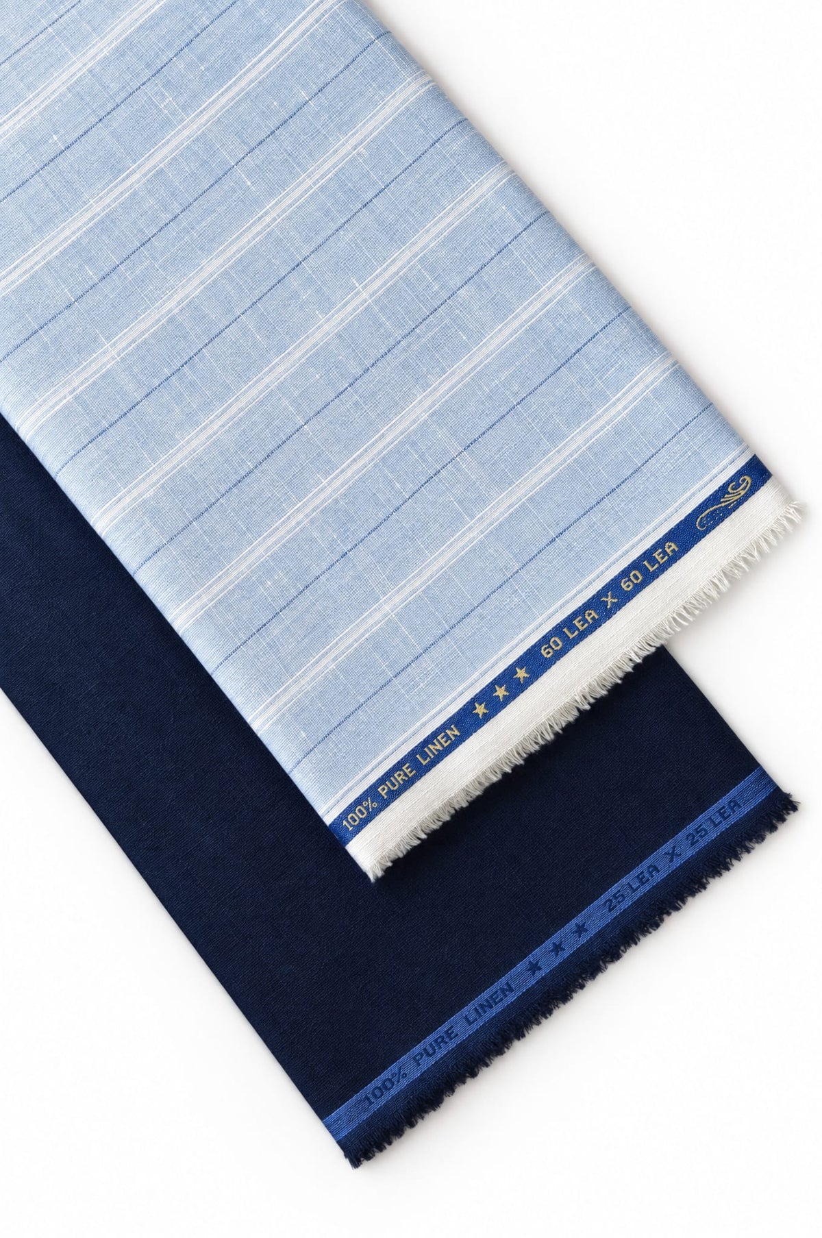Pure Linen Shirt & Trouser Combo Shirt Pant Combo Sky & Midnight Linen Unstitched Shirt & Pant Combo