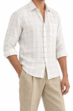 Pure Linen Shirt & Trouser Combo Shirt Pant Combo Tan Lines Linen Unstitched Shirt & Pant Combo