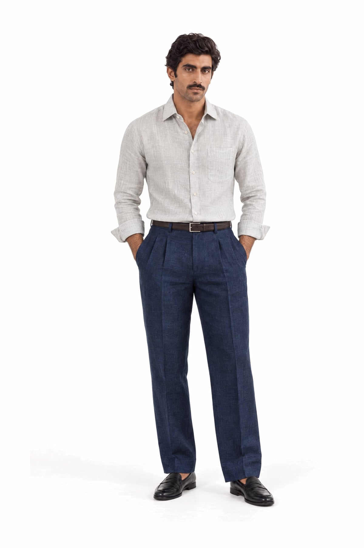Pure Linen Shirt & Trouser Combo Shirt Pant Combo The Chairman Linen Unstitched Shirt & Pant Combo