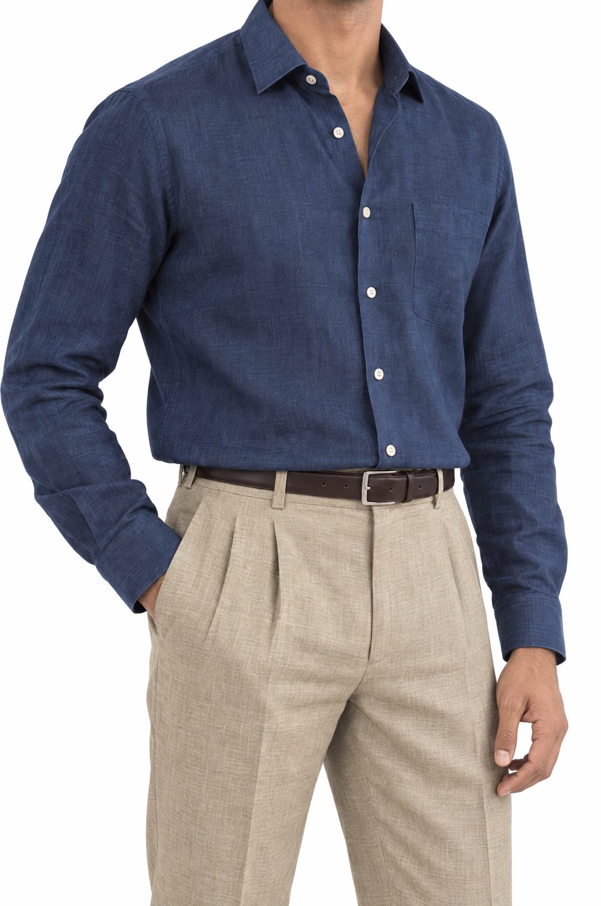 Pure Linen Shirt & Trouser Combo Shirt Pant Combo The Diplomat Linen Unstitched Shirt & Pant Combo