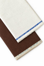 Pure Linen Shirt & Trouser Combo Shirt Pant Combo Tiramisu Linen Unstitched Shirt & Pant Combo