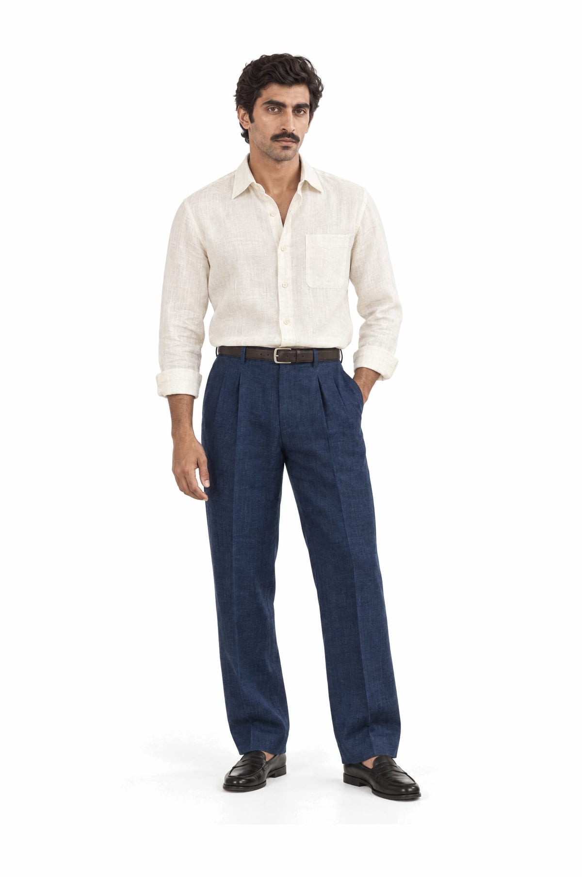 Pure Linen Shirt & Trouser Combo Shirt Pant Combo Yacht Club Linen Unstitched Shirt & Pant Combo