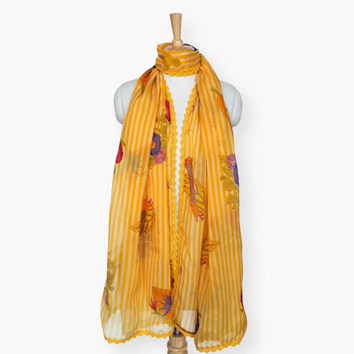Scarves Dupatta Amber Yellow Organza Dupatta