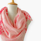 Scarves Dupatta Bright Pink Chanderi Scarf