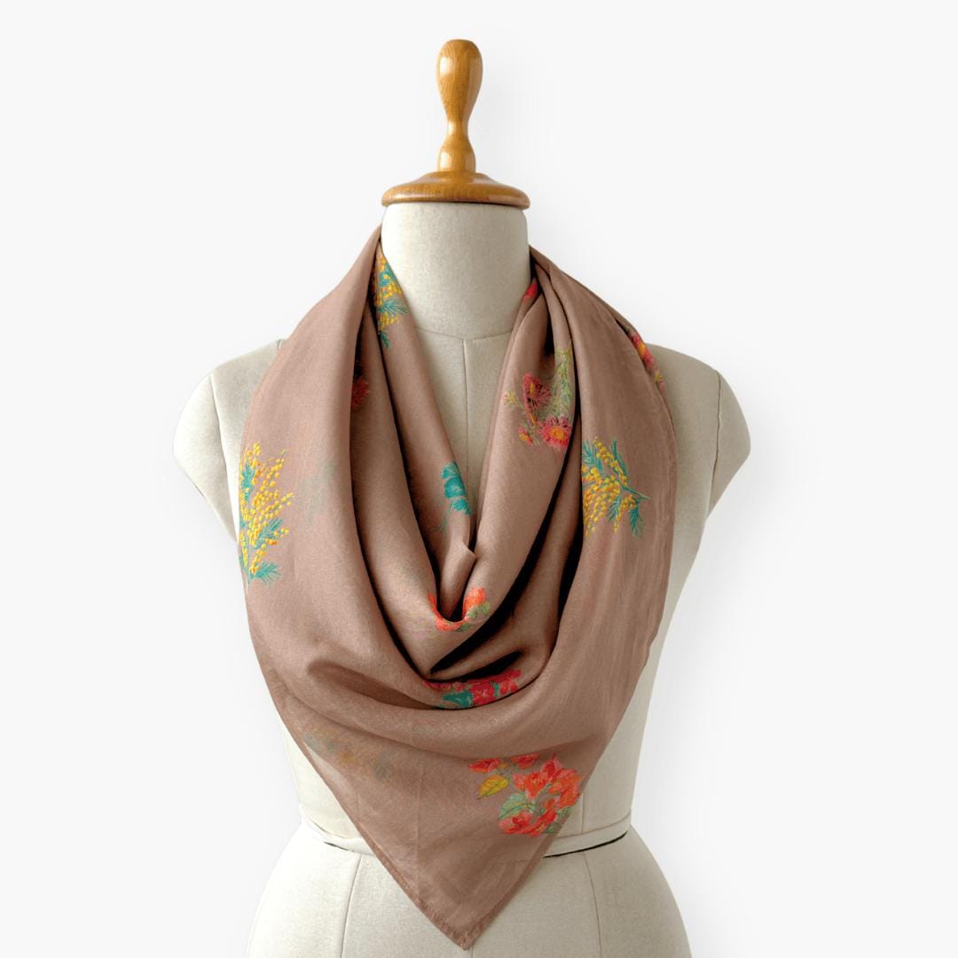 Scarves Dupatta Brown & Yellow Chanderi Scarf