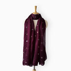 Scarves Dupatta Dark Wine Satin Stole
