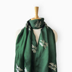 Scarves Dupatta Deep Green Satin Stole