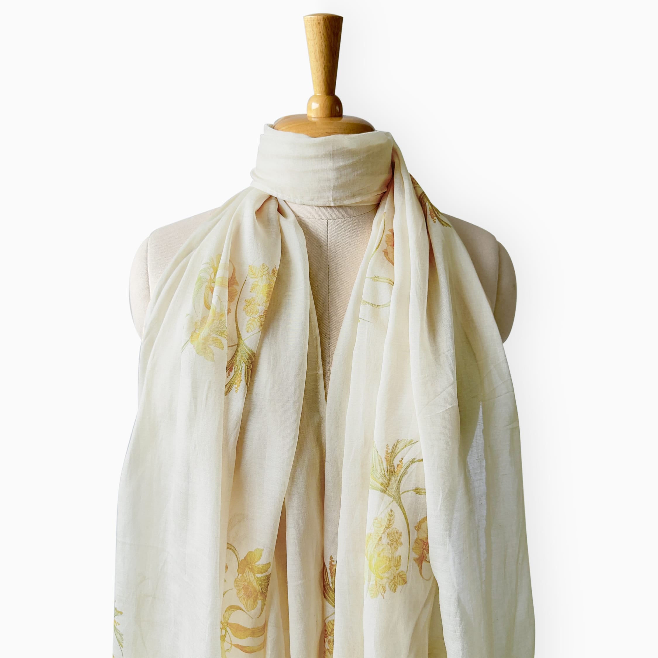 Scarves Dupatta Dusty Mustard Mul Chanderi Stole