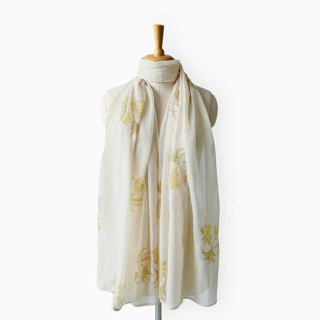 Scarves Dupatta Dusty Mustard Mul Chanderi Stole
