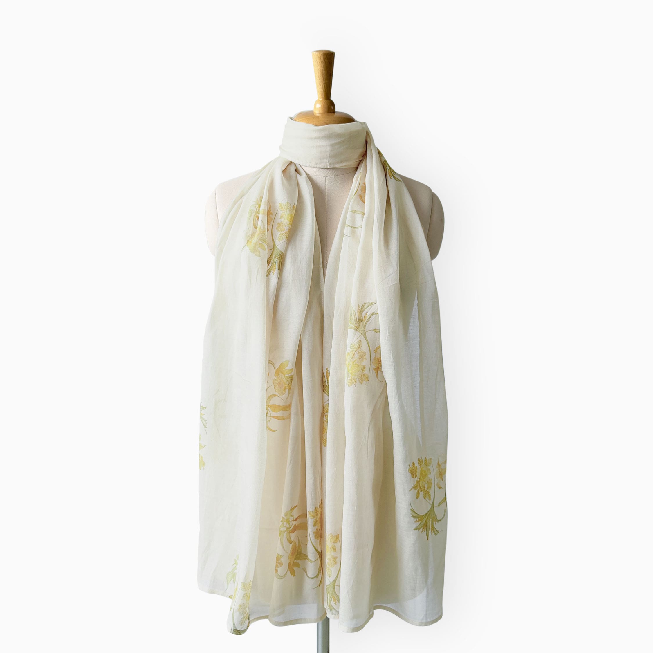 Scarves Dupatta Dusty Mustard Mul Chanderi Stole
