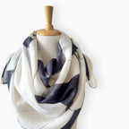 Scarves Dupatta Ivory & Black Mul Chanderi Scarf