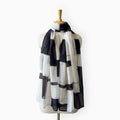 Scarves Dupatta Ivory & Black Mul Chanderi Stole