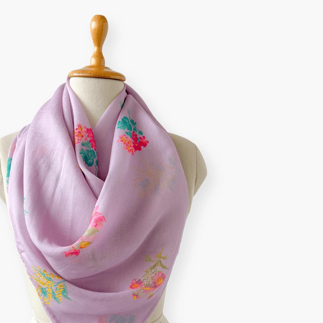 Scarves Dupatta Lilac & Pink Chanderi Scarf