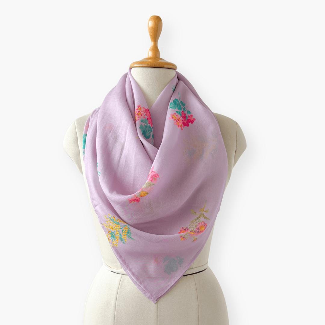 Scarves Dupatta Lilac & Pink Chanderi Scarf