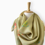 Scarves Dupatta Moss Green Blooms Pure Mul Chanderi Printed Scarf