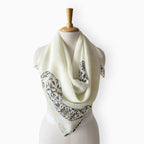Scarves Dupatta Off-White & Black Mul Chanderi Scarf