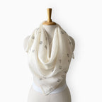 Scarves Dupatta Off-White & Black Mul Chanderi Scarf