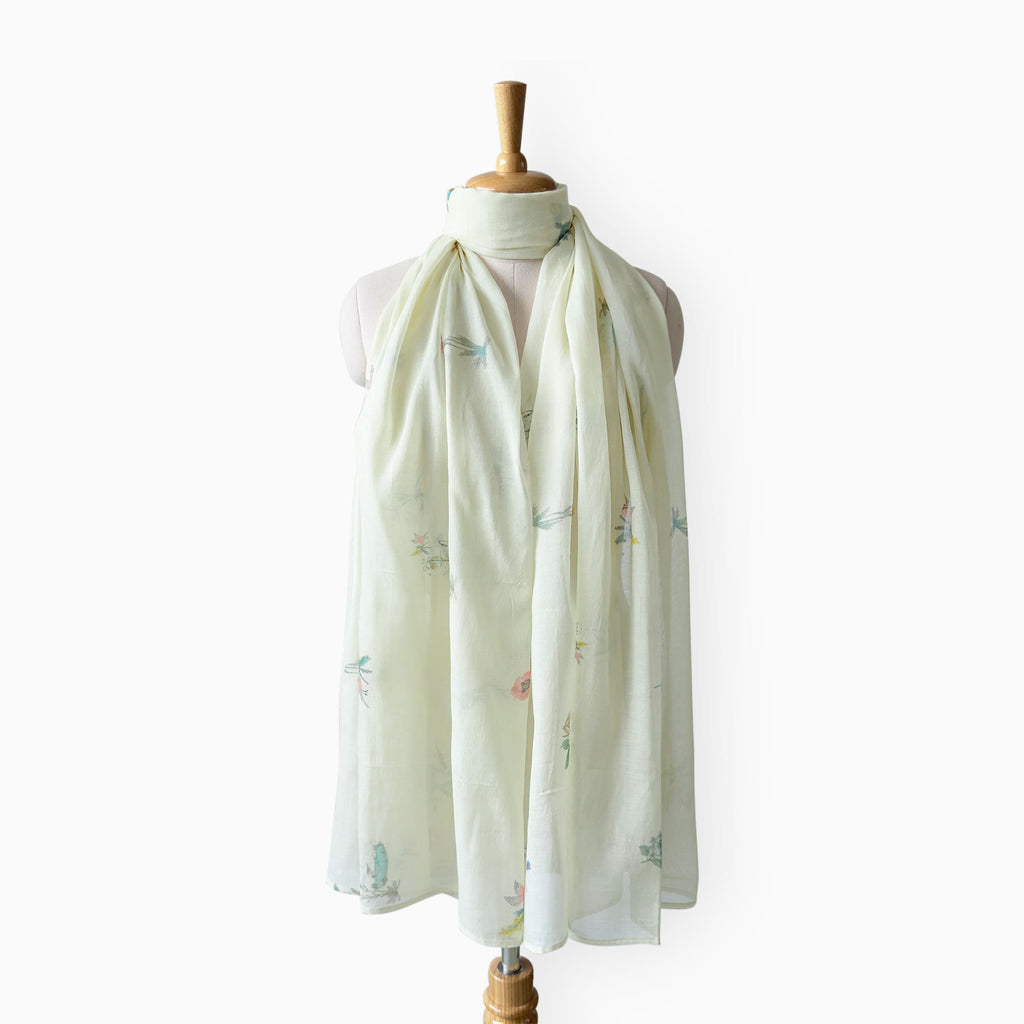 Scarves Dupatta Off-White Mul Chanderi Stole