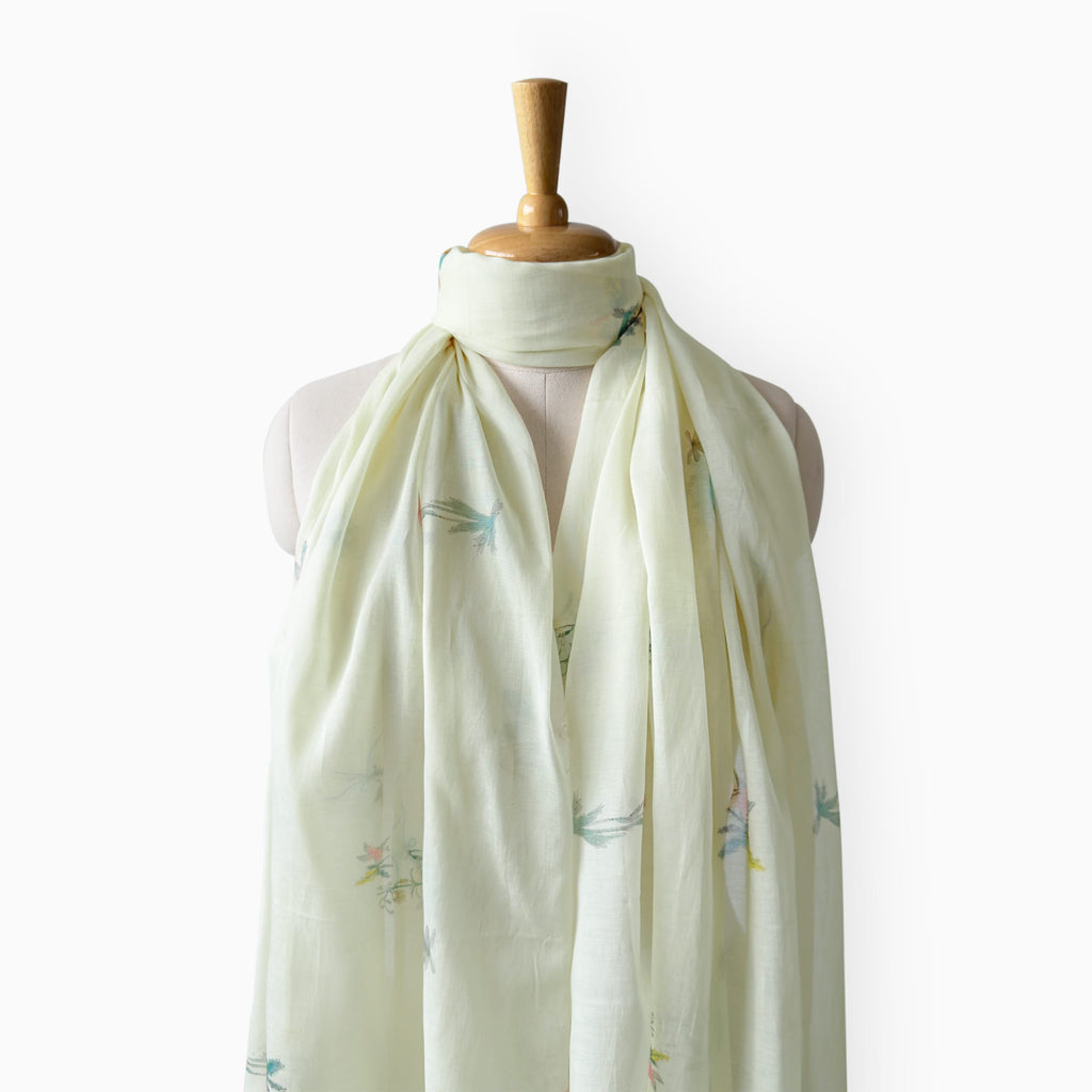 Scarves Dupatta Off-White Mul Chanderi Stole