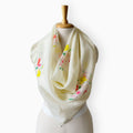 Scarves Dupatta Off-White & Yellow Mul Chanderi Scarf