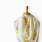 Scarves Dupatta Off-White & Yellow Mul Chanderi Scarf