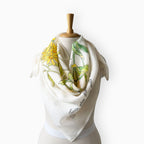 Scarves Dupatta Off-White & Yellow Mul Chanderi Scarf