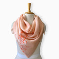 Scarves Dupatta Pastel Peach Floral Printed Pure Mul Chanderi Scarf