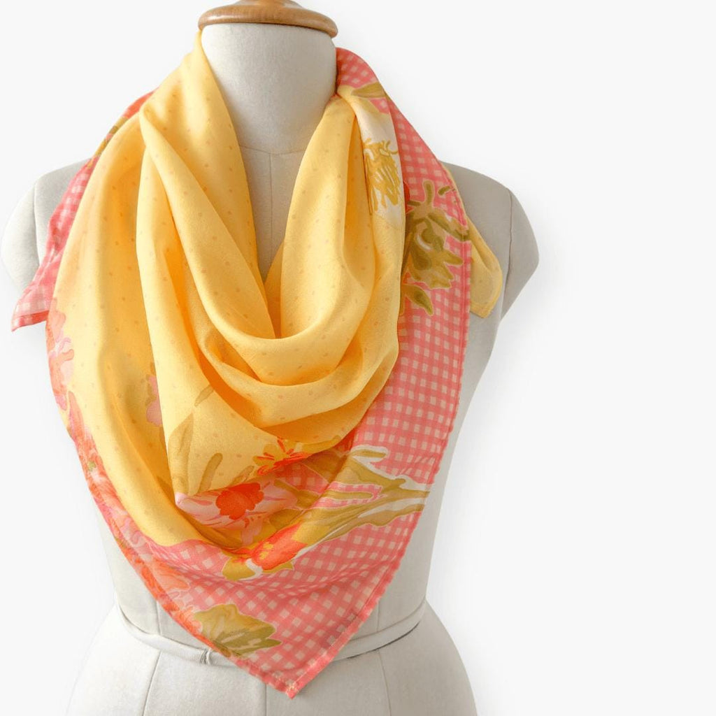 Scarves Dupatta Summer Yellow Chanderi Scarf