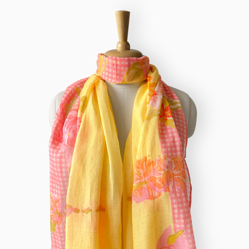 Scarves Dupatta Summer Yellow Chanderi Stole