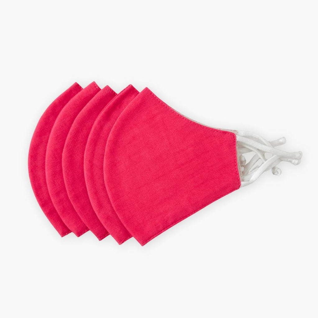 Single Colour Combo Masks Mask Watermelon Pink Cotton Linen Masks