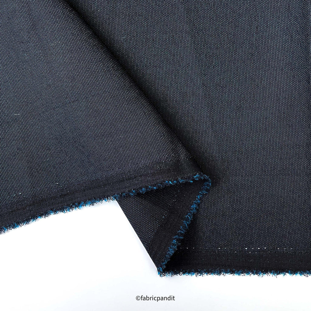 Textured Premium Suiting Fabric Cut Piece (CUT PIECE) Black & Blue Textured Premium Fabric (Width 58 Inches)