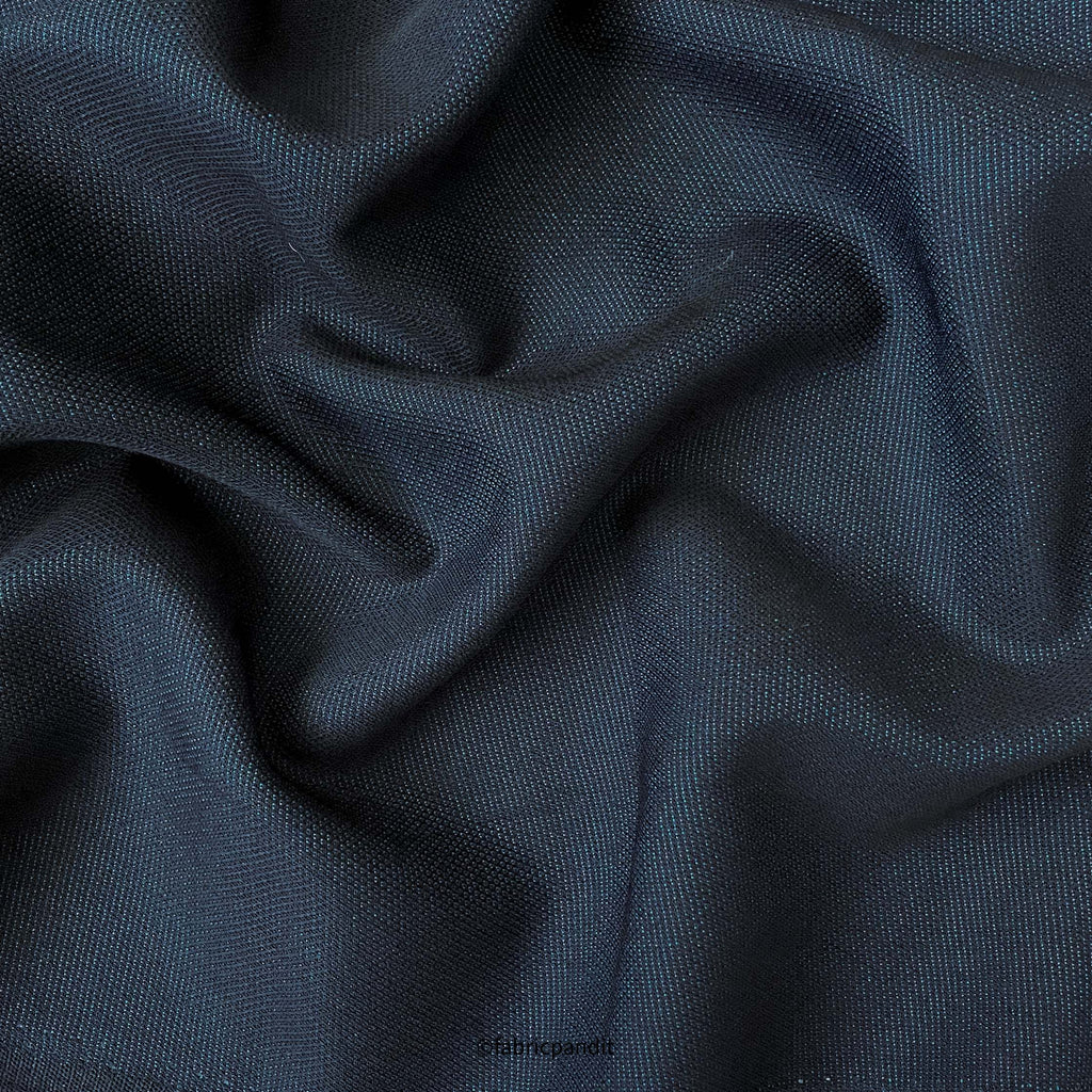 Textured Premium Suiting Fabric Cut Piece (CUT PIECE) Black & Blue Textured Premium Fabric (Width 58 Inches)