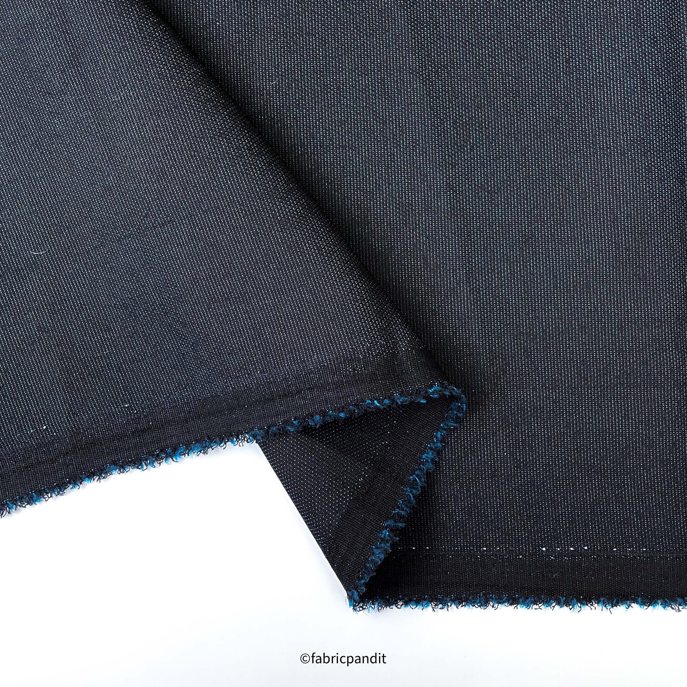Textured Premium Suiting Fabric Cut Piece (CUT PIECE) Black & Blue Textured Premium Fabric (Width 58 Inches)