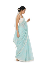 The Garden's Pick Saree Saree Pastel Turquoise Mul Chanderi Saree