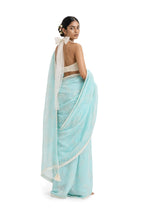 The Garden's Pick Saree Saree Pastel Turquoise Mul Chanderi Saree