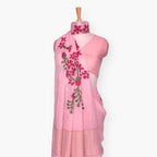 The Jamdani Story Saree Saree Baby Pink & Rani Mul Cotton Saree