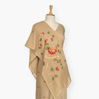 The Jamdani Story Saree Saree Earthy Brown Mul Cotton Saree