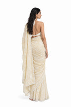 The Language Of Flowers Saree Saree Beige & White Mul Chanderi Saree