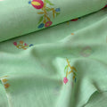 The Linen Story Fabric Fabric Bright Turquoise The Linen Story Printed Pure Linen Fabric (Width 44 Inches)