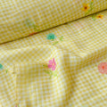 The Linen Story Fabric Fabric Pastel Lime The Linen Story Printed Pure Linen Fabric (Width 44 Inches)