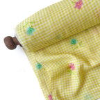 The Linen Story Fabric Fabric Pastel Lime The Linen Story Printed Pure Linen Fabric (Width 44 Inches)
