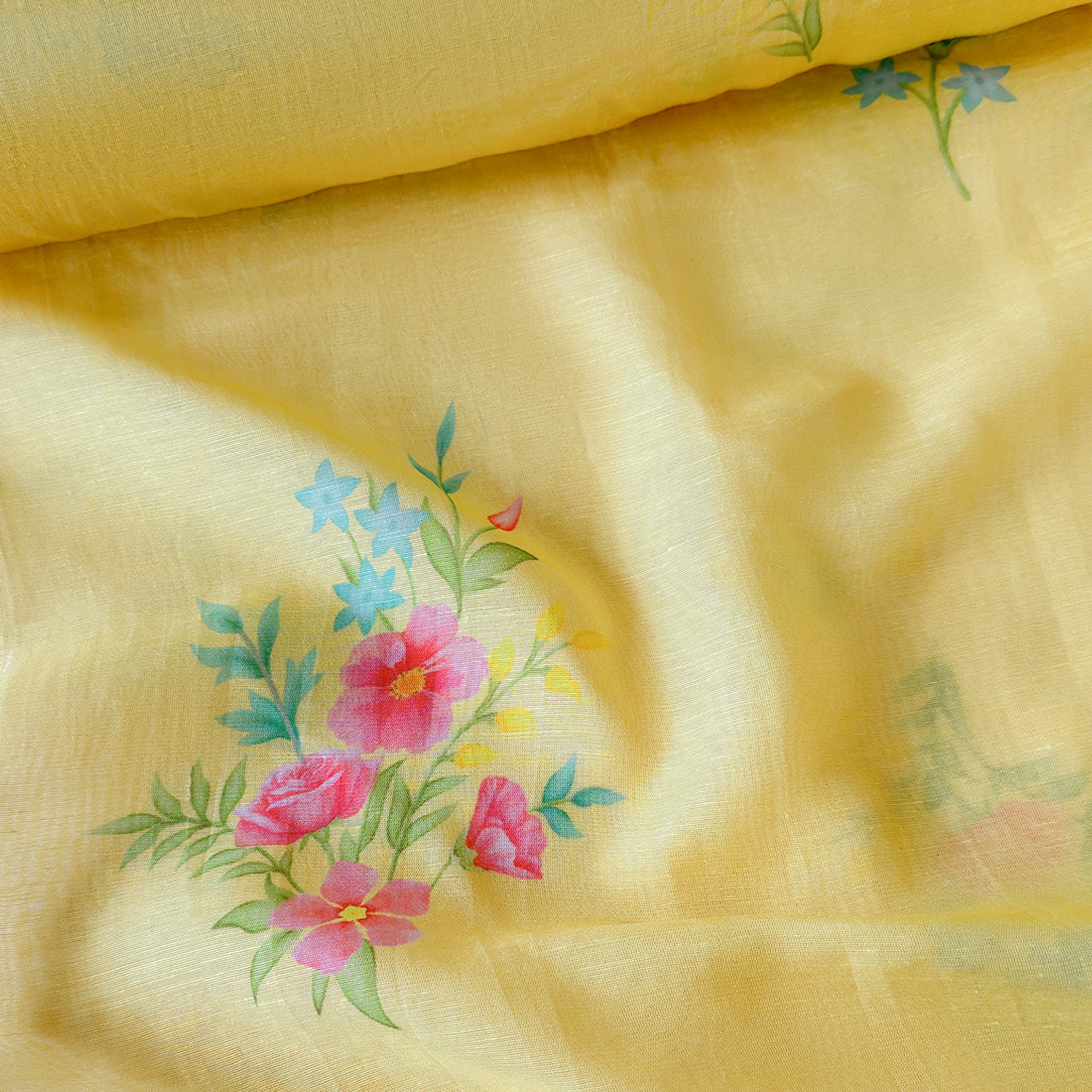 The Linen Story Fabric fabric Soft Yellow Linen Fabric