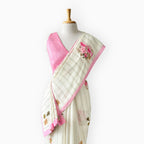 The Linen Story Saree Saree Antique White Linen Saree