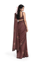 The Linen Story Saree Saree Rose Brown Linen Saree