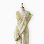 The Linen Story Saree Saree Sandstone Linen Saree